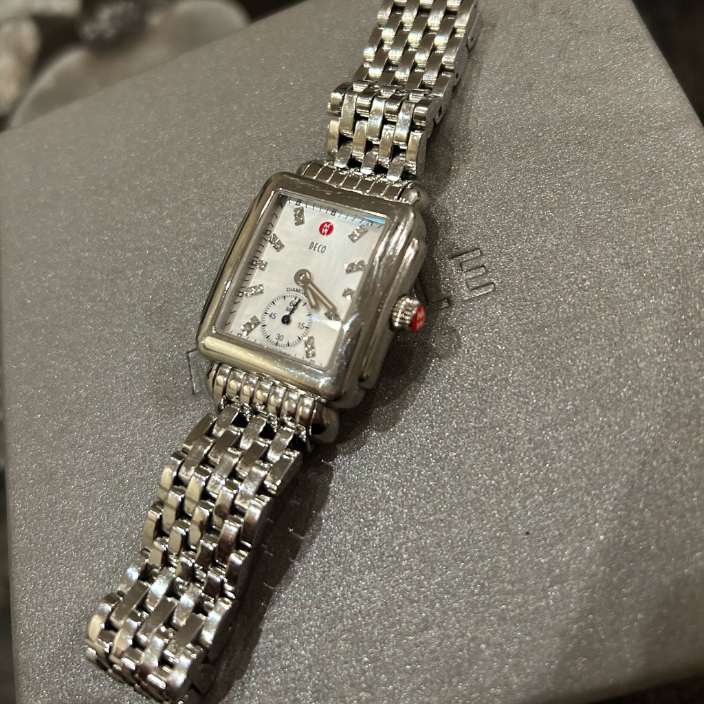 Michele Diamond Chronograph Deco Watch Mother Of Pearl